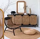 wall decor Bohemian Rattan Wall Mirror for Wall Decor in living room large wooden mirror